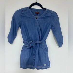 ⭐️ Girl’s 7 for all Mankind Denim Shorts Romper Size Medium